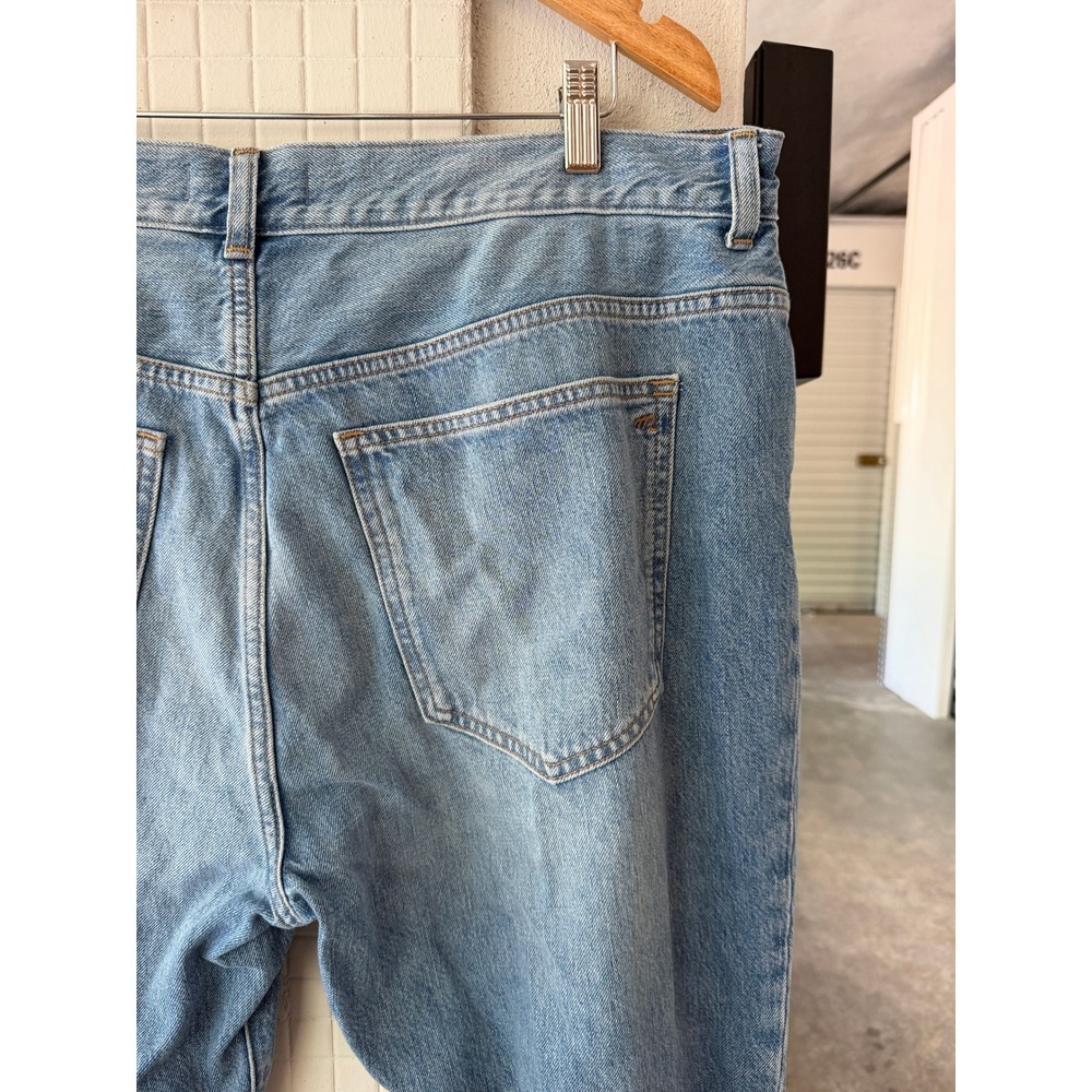 Madewell Longline Straight Jean Womens 33 High Rise Light Wash Button Fly - Picture 7 of 10